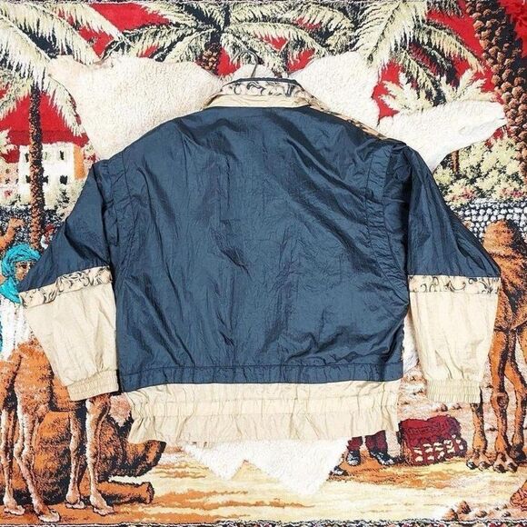 Vtg 1980s Black Gold Bomber Windbreaker Drizzler Rain Ski Nylon Jacket Sz M - Picture 6 of 6